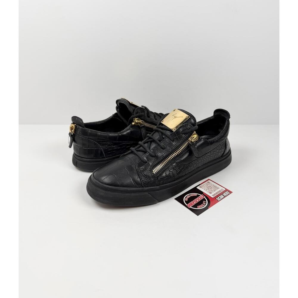 Size 9US - Giuseppe Zanotti Frankie Croc Leather Sneakers